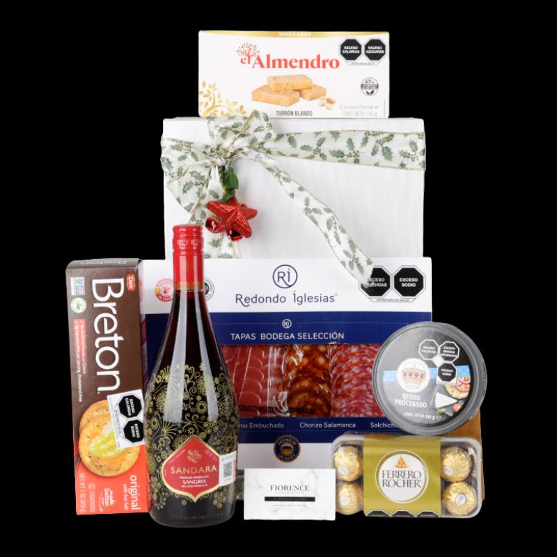 Caja Gourmet Navideña con Bebida Espumosa de Sangría.