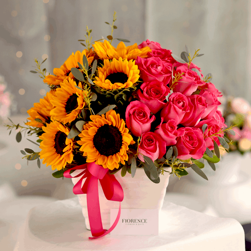 Especial Dúo de Rosas y Girasoles