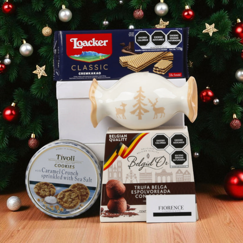 Regalo con Dulcero de Cerámica Navideño