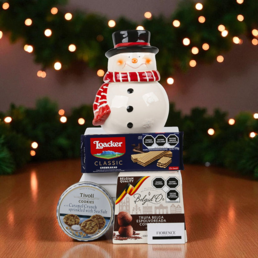 Galletero Muñeco de Nieve con Galletas y Trufas