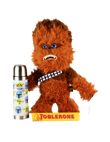 Chewbacca with Star Wars Thermos and Chocolate