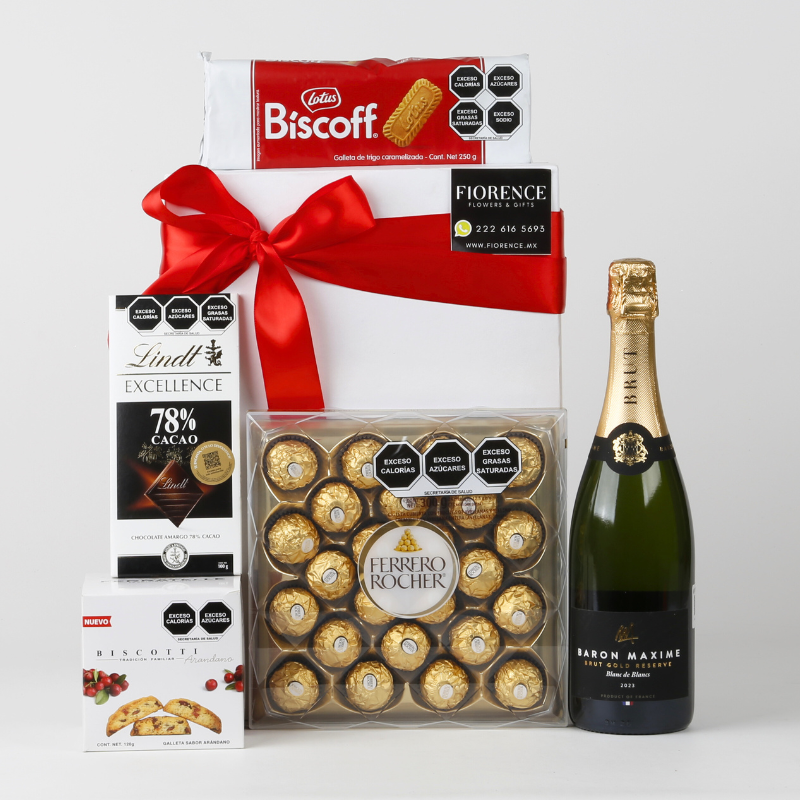 Sweet Gourmet Gift with Baron Maxime Sparkling Wine
