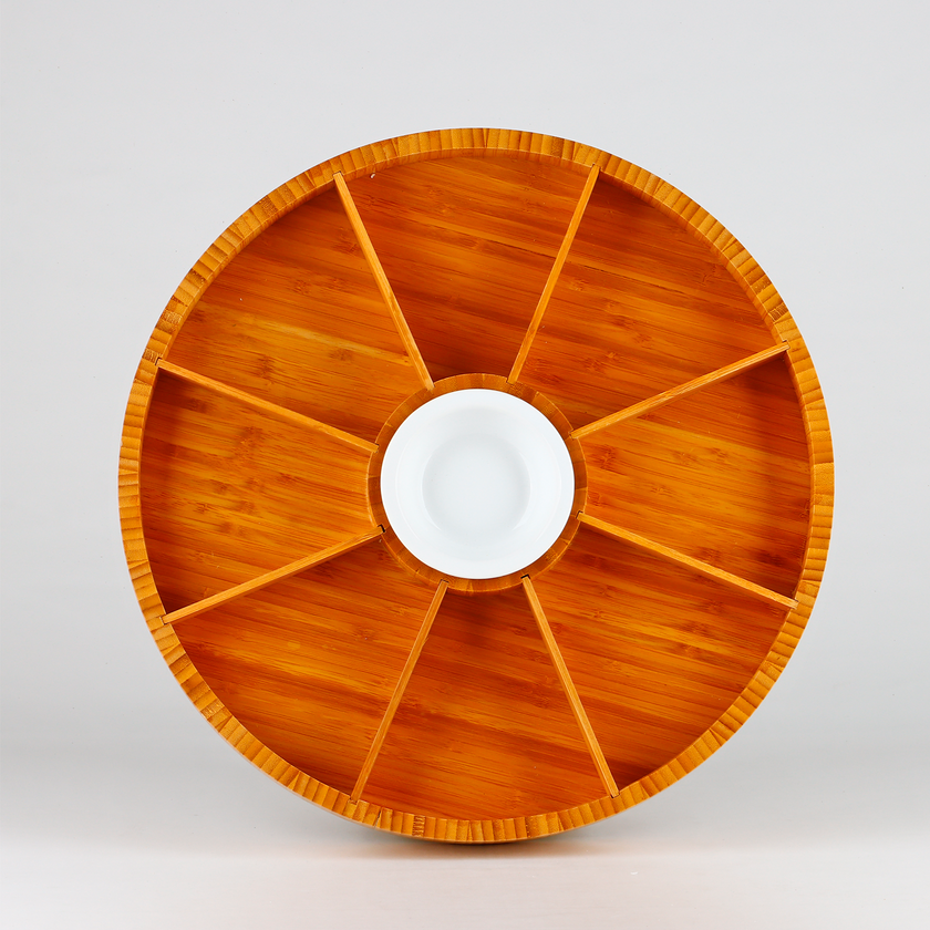 Botanero de bambú de lujo y productos gourmet