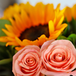 Special Duo with Roses and Sunflowers