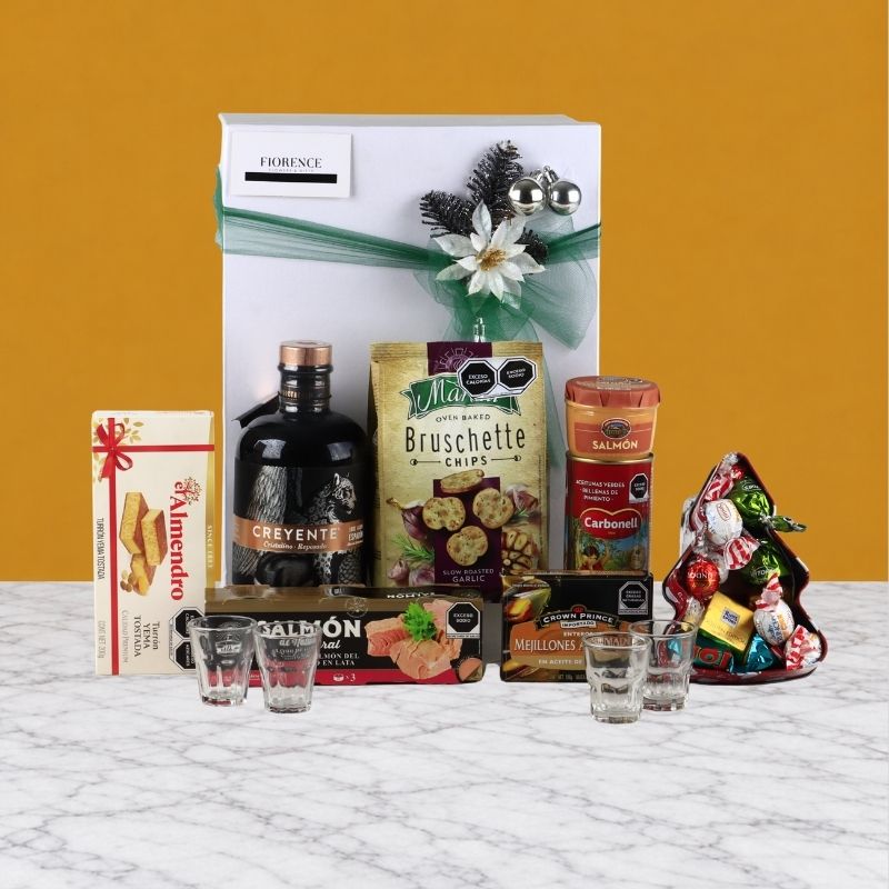 Regalo Navideño con Mezcal Creyente 100% Agave y Productos Gourmet