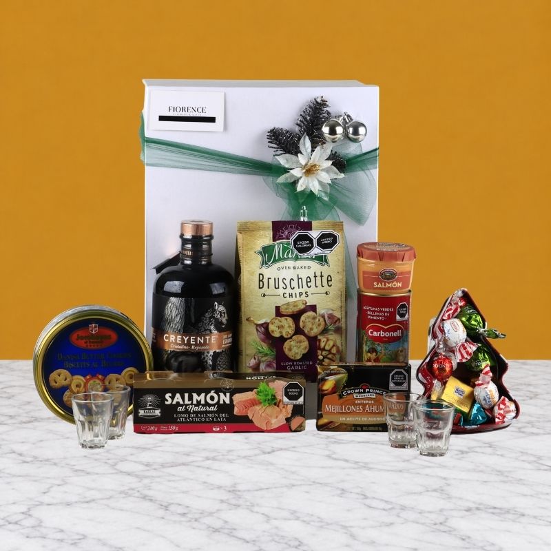 Regalo Navideño con Mezcal Creyente 100% Agave y Productos Gourmet