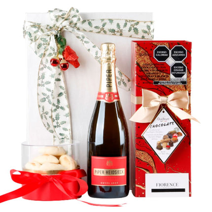 Regalo Gourmet con Champagne, Chocolates y Polvorones