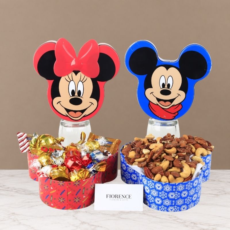 Dúo Mágico de Torres Navideñas de Mickey y Minnie