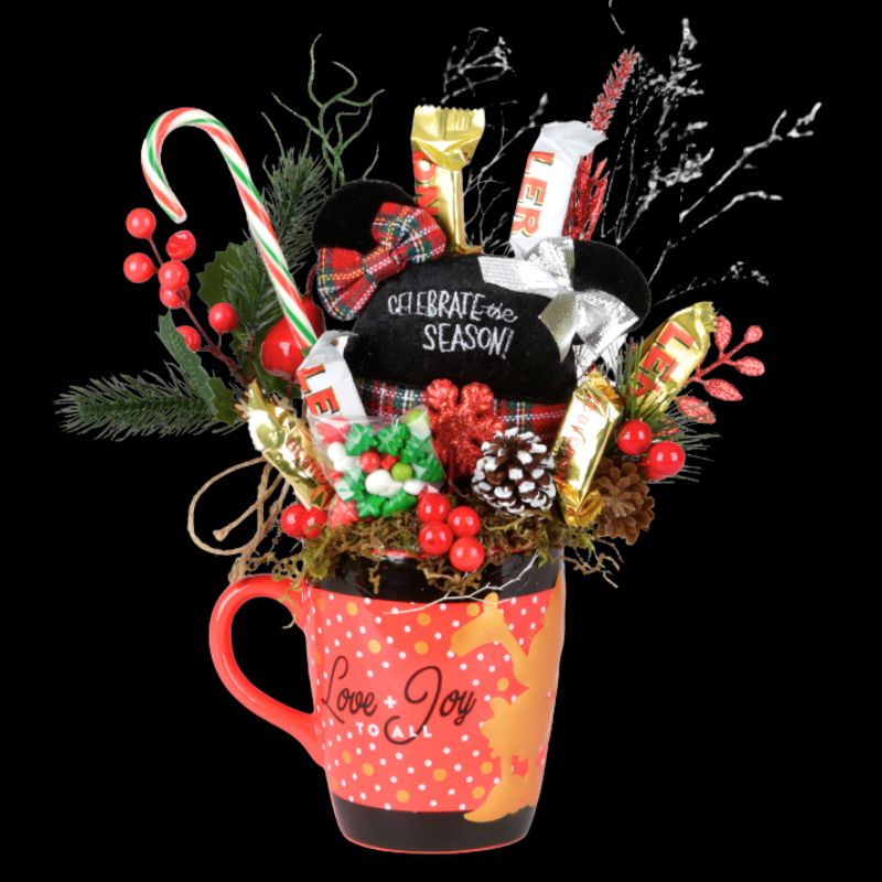 Minnie Mouse Christmas Candy Bouquet with Chocolates & Ornament