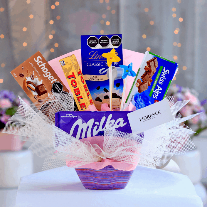 Candy Bouquet con Barras Gigantes de Chocolate