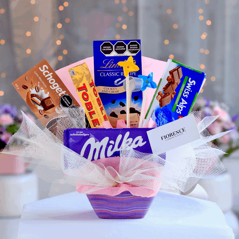 Candy Bouquet con Barras Gigantes de Chocolate