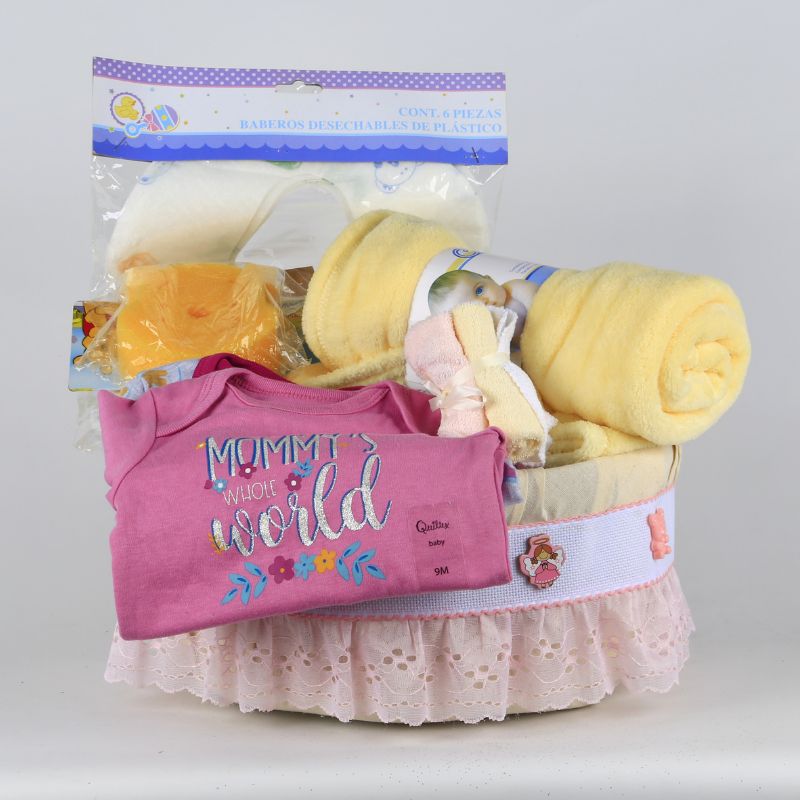 Charming baby girl gift basket
