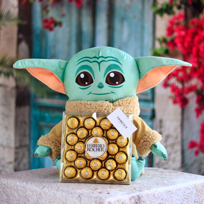 Peluche Yoda con Chocolates
