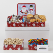 Santa Claus and Friends  Gift Tower with Cookies, Chocolates and Pistachios
