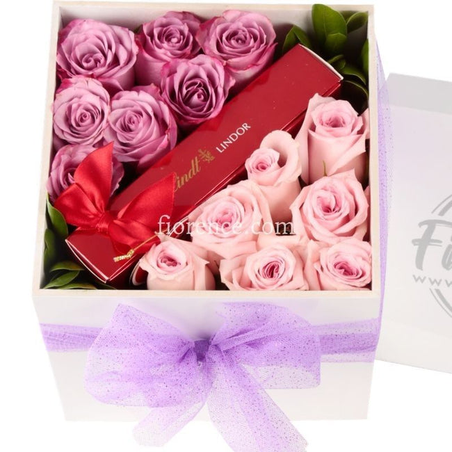 Caja de Flores y Chocolates para Ella