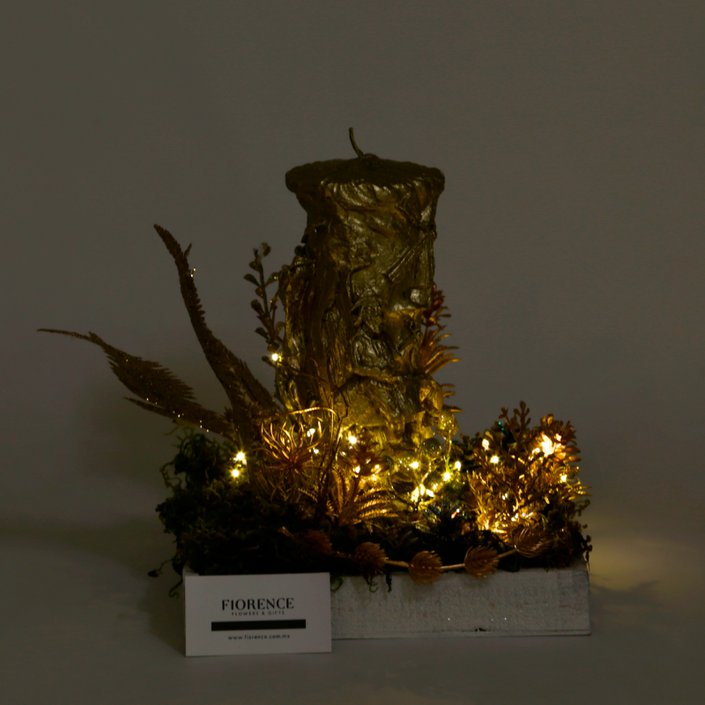 Arreglo navideño con vela Decorativa