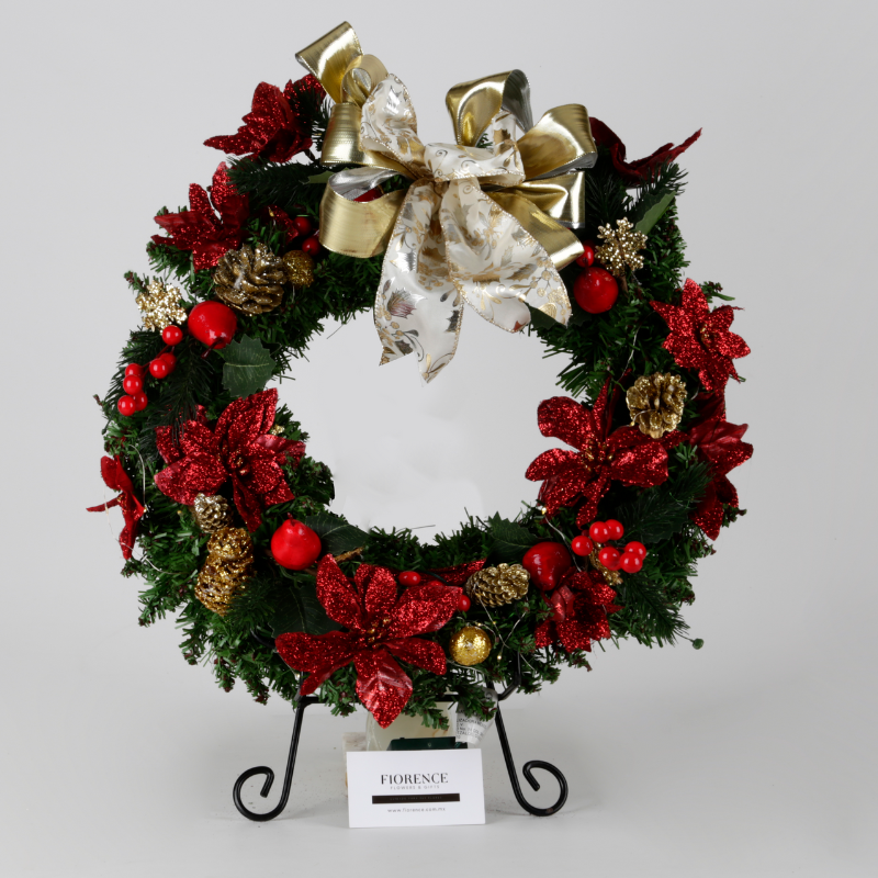 Poinsettias Christmas Wreath