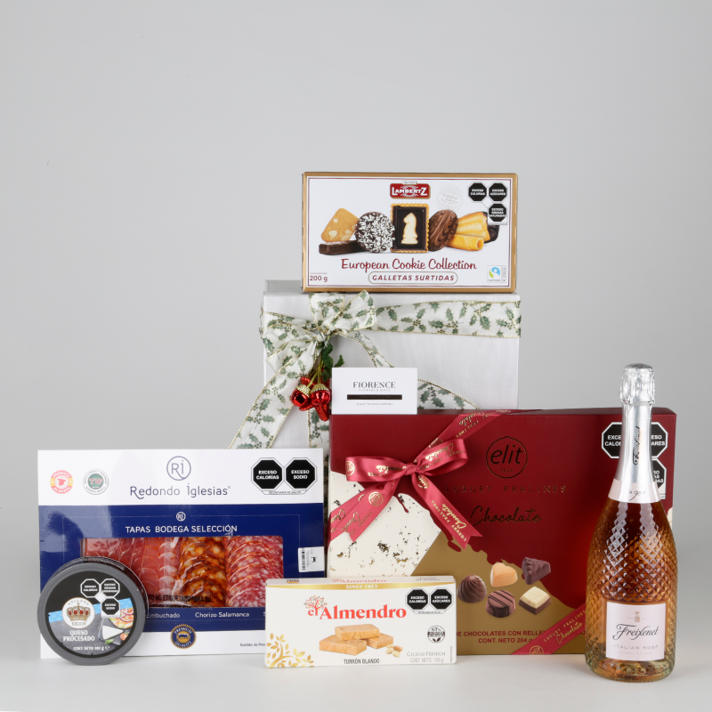 Caja Gourmet Navideña con Vino Espumoso Freixenet Rosado