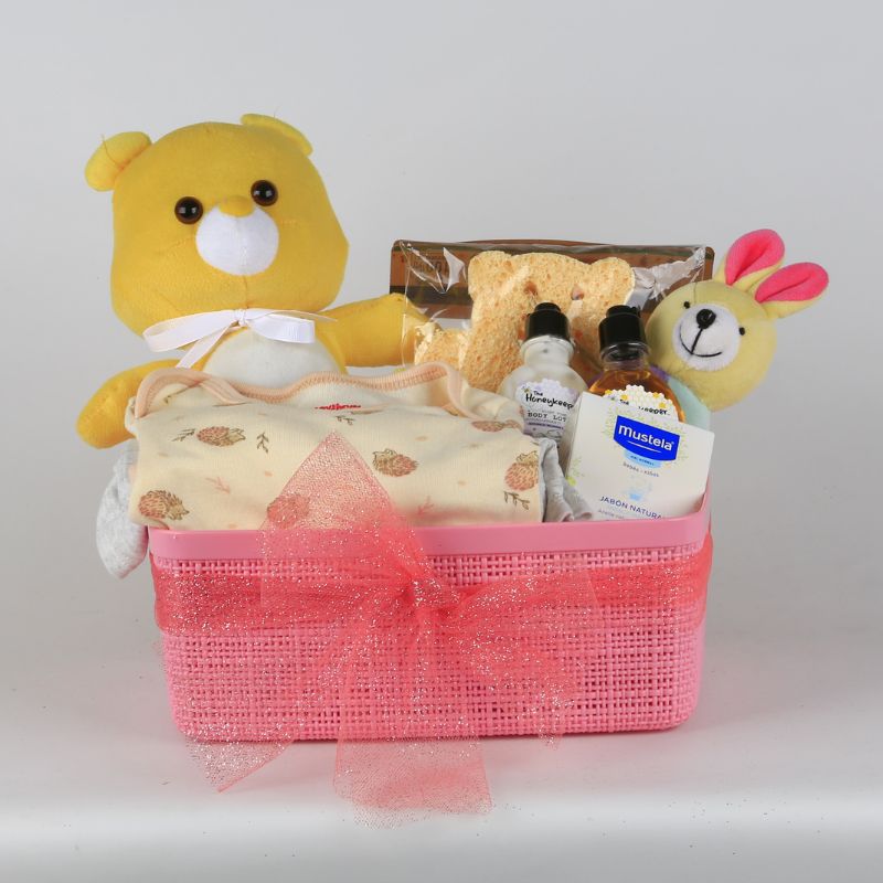 Cesta Primera Dulzura de Bienvenida - Regalo para Bebé Niña