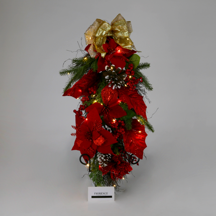 Christmas Teardrop Swag with Lights