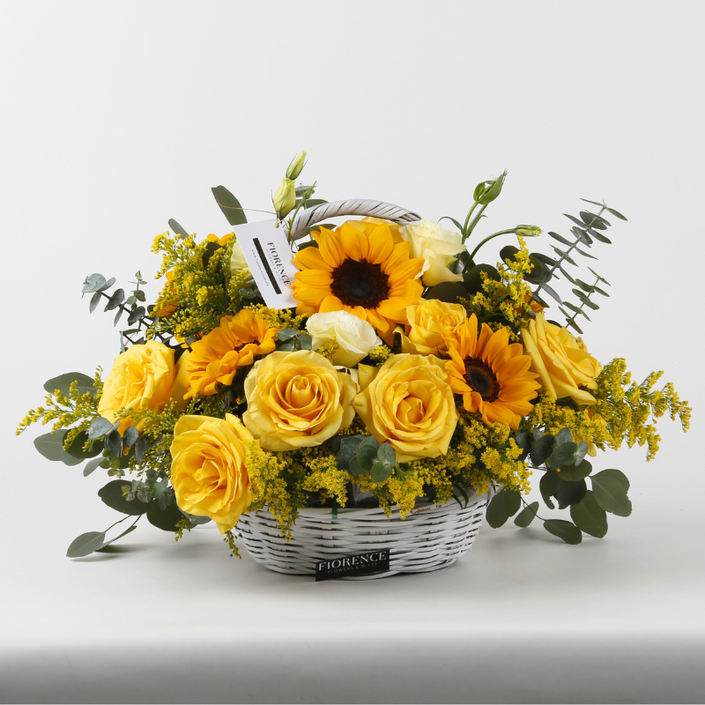 Felicity Basket with sunflowers and roses
