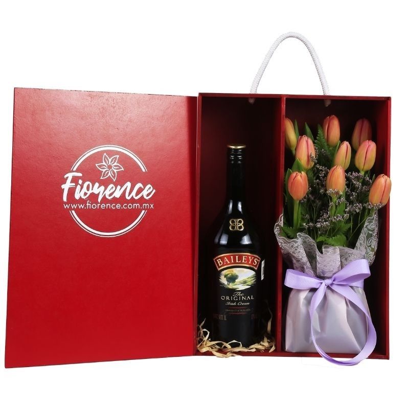 Caja Especial de Tulipanes y Baileys | Fiorence