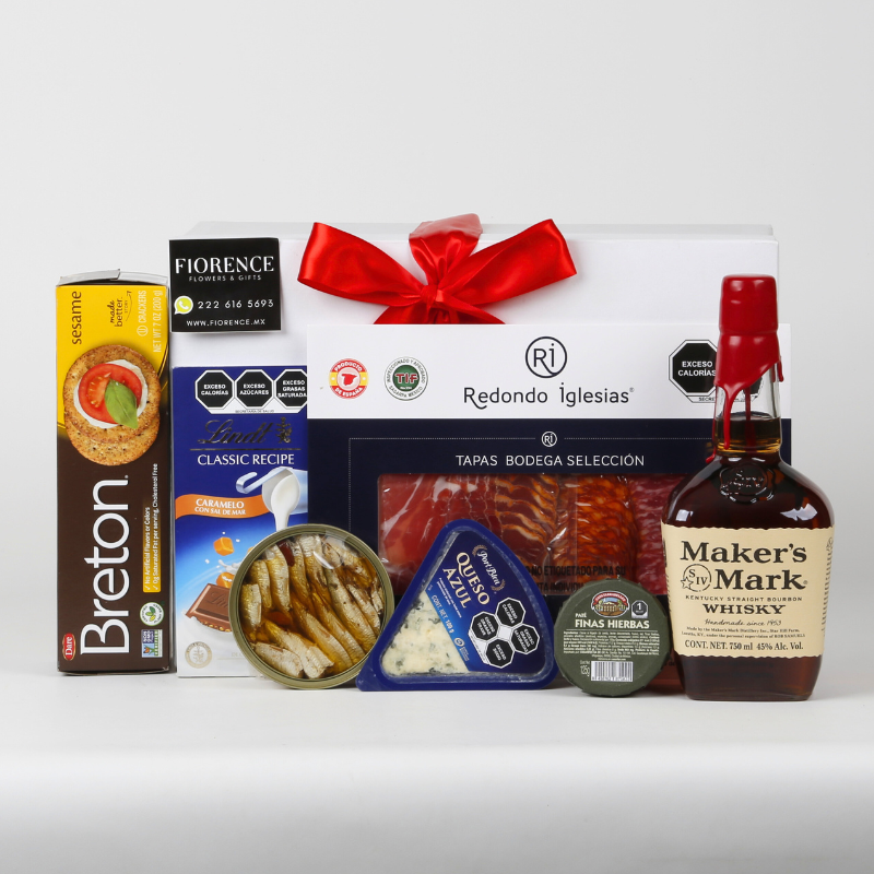 Regalo con Variedad de Productos Gourmet y Whisky