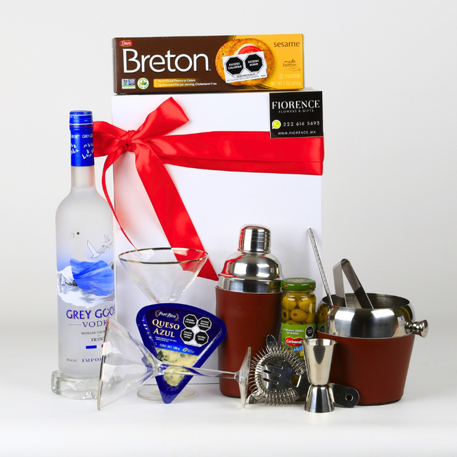 Increíble Regalo con Vodka, Juego de Coctelería y selección gourmet
