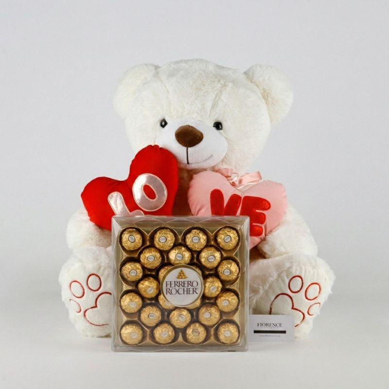 White Love Hug Bear