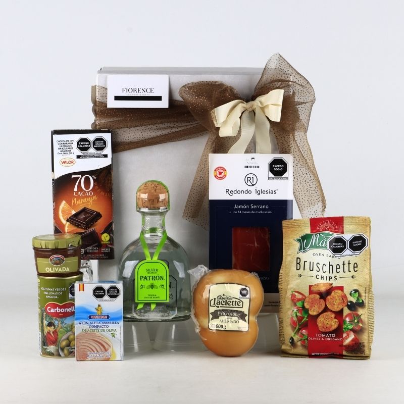 Gourmet Box with Patrón Silver Tequila and Premium Snacks