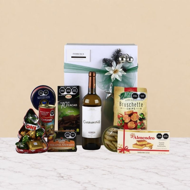 Carrasviñas White Wine Christmas Gift Box | Gourmet Seafood Selection