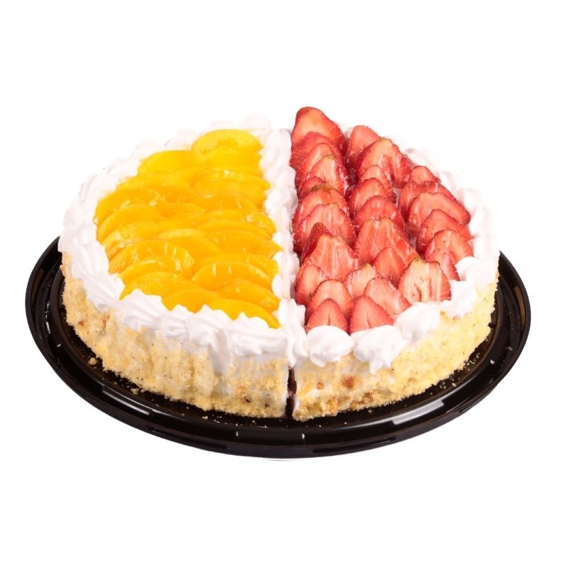 Pastel con Cubierta de Fresa y Durazno 
