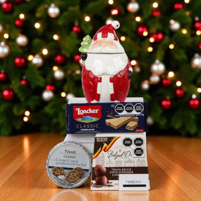 Galletero de Cerámica de Santa Claus con Galletas y Trufas