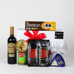 Gift with Red Wine and Variety of Gourmet Products