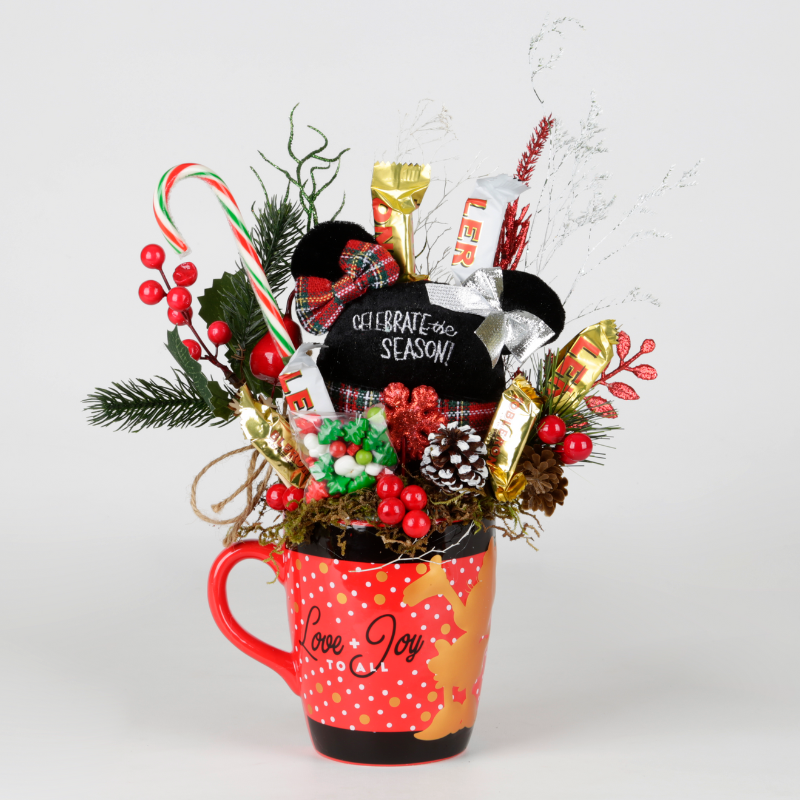 Minnie Mouse Christmas Candy Bouquet with Chocolates & Ornament