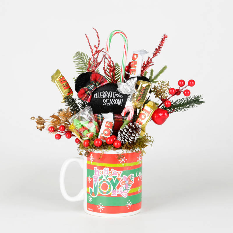 Minnie Mouse Christmas Candy Bouquet with Chocolates & Ornament