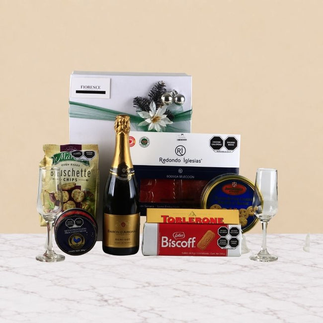 Gourmet Christmas Gift with Baron D'Arignac Sparkling Wine