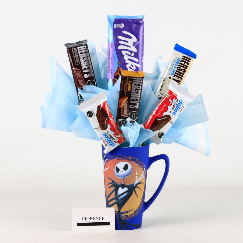 Jack Skellington Halloween Candy Bouquet & Plush Gift Set 