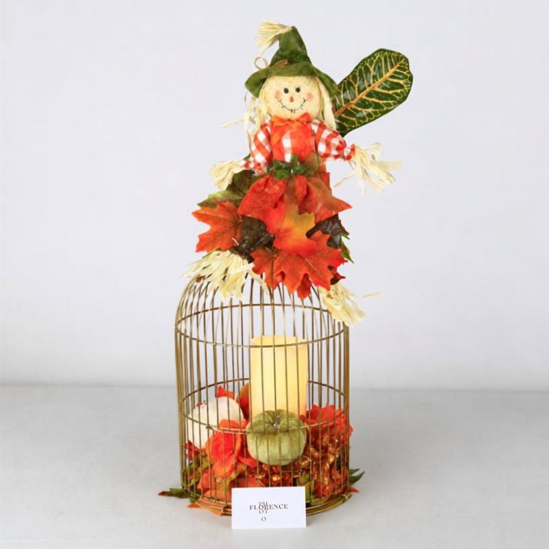 Golden Fall LED Candle Ornament