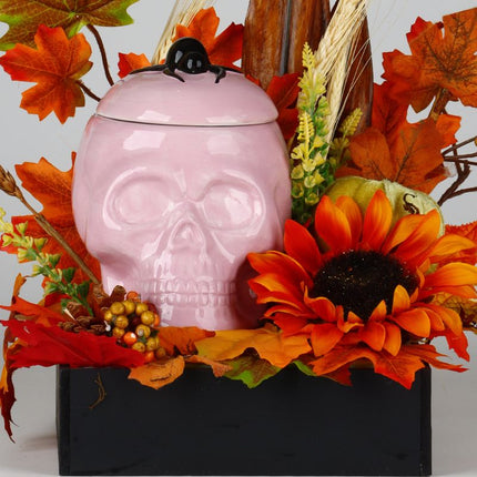 Adorno Otoñal con Calavera de Cerámica