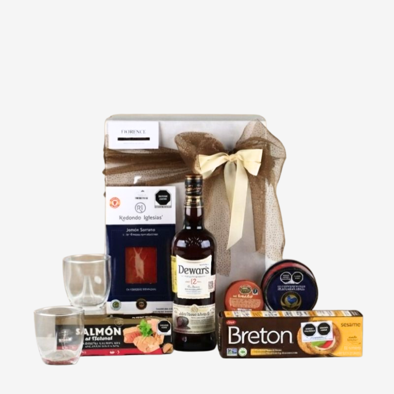 Regalo Gourmet Dewar's 12 Gift Box | Jamón Serrano & Snacks