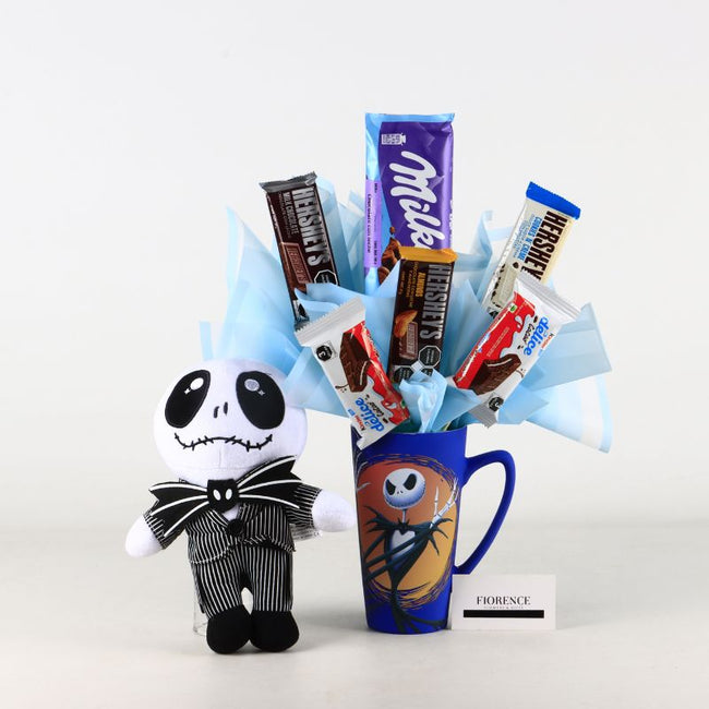 Jack Skellington Halloween Candy Bouquet & Plush Gift Set 