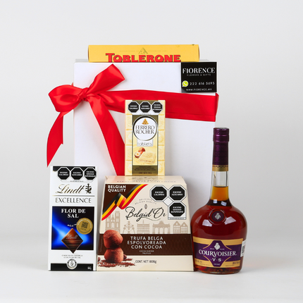 Exquisito Regalo Gourmet con Cognac y Chocolates Importados