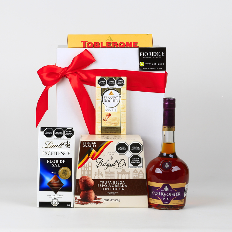Exquisito Regalo Gourmet con Cognac y Chocolates Importados