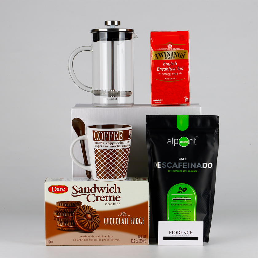 Regalo de lujo con prensa francesa para amantes de café y té