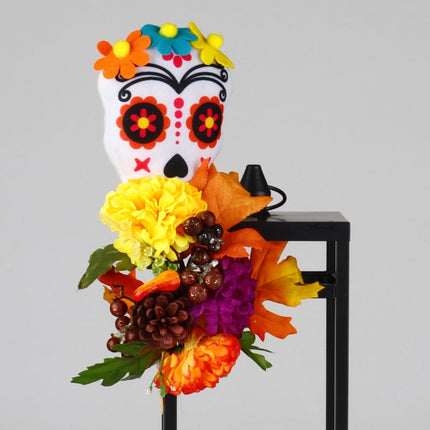 Linterna Otoñal con Calavera de Azúcar