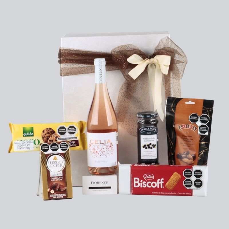Caja Rosé Gourmet | Vino Celia, Ferrero Rocher & Bocadillos Selectos
