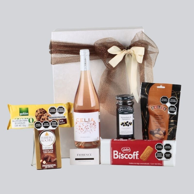 Caja Rosé Gourmet | Vino Celia, Ferrero Rocher & Bocadillos Selectos