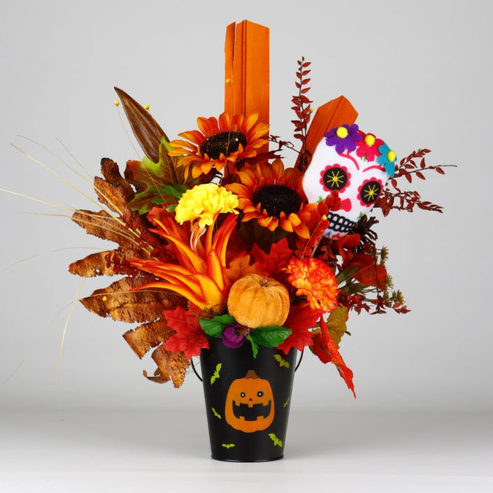 Centro de Mesa Floral Halloween & Día de Muertos