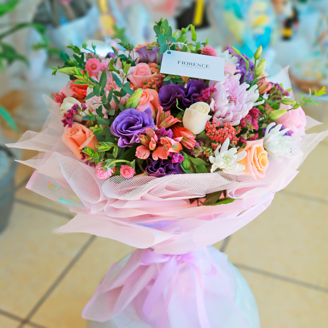 Always With You Bouquet - Mixed Lisianthus and Rose Flowers